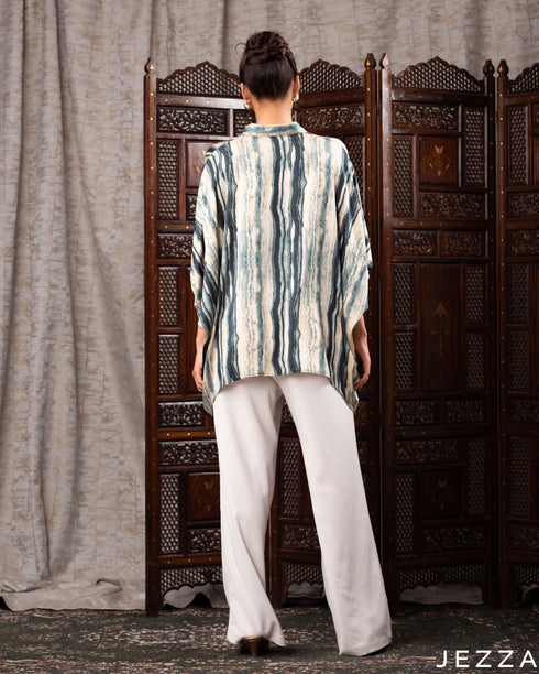 Print Satin Kaftan Top 61922